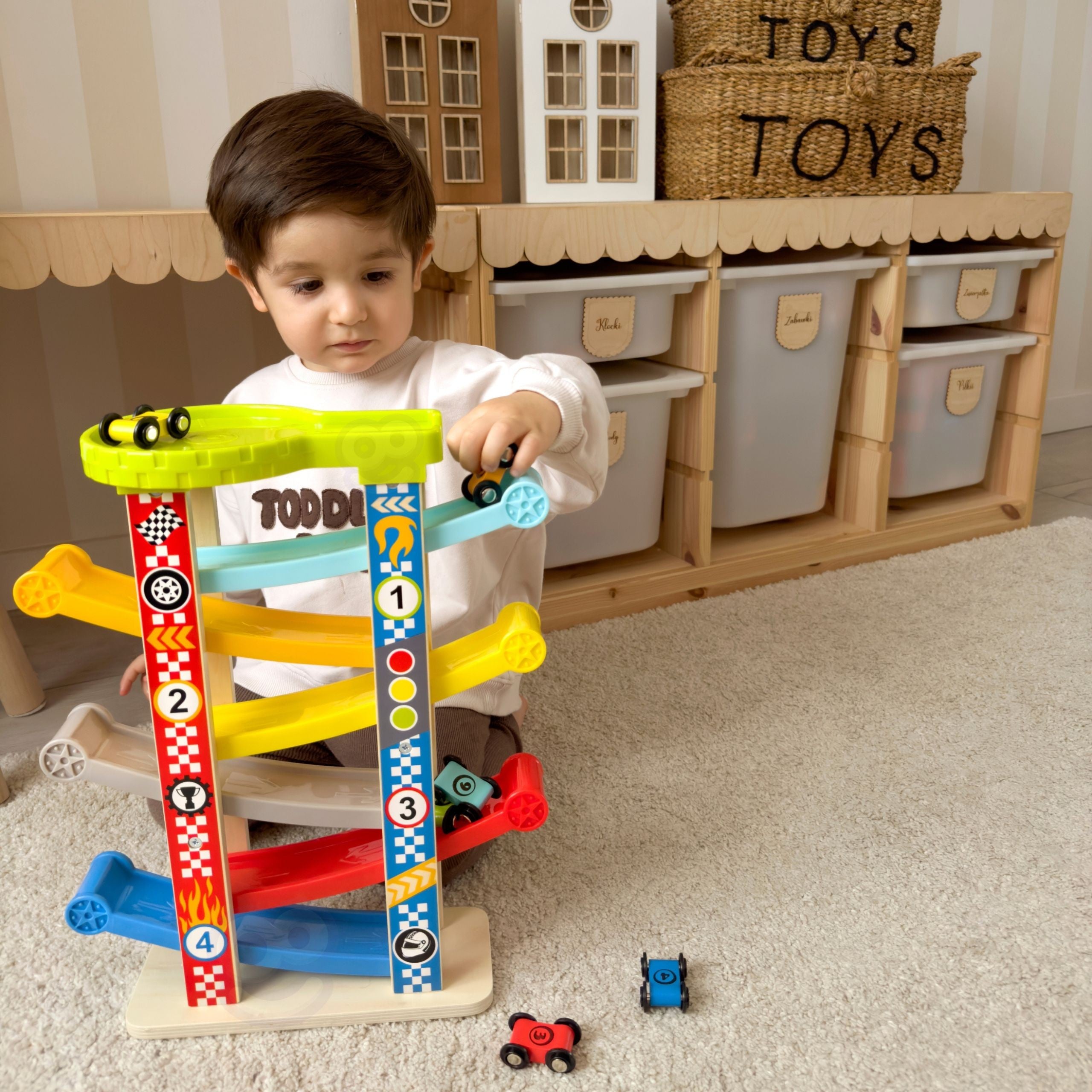 TOOKY TOY Kolorowa  Zjeżdżalnia Tor Dla Samochodów