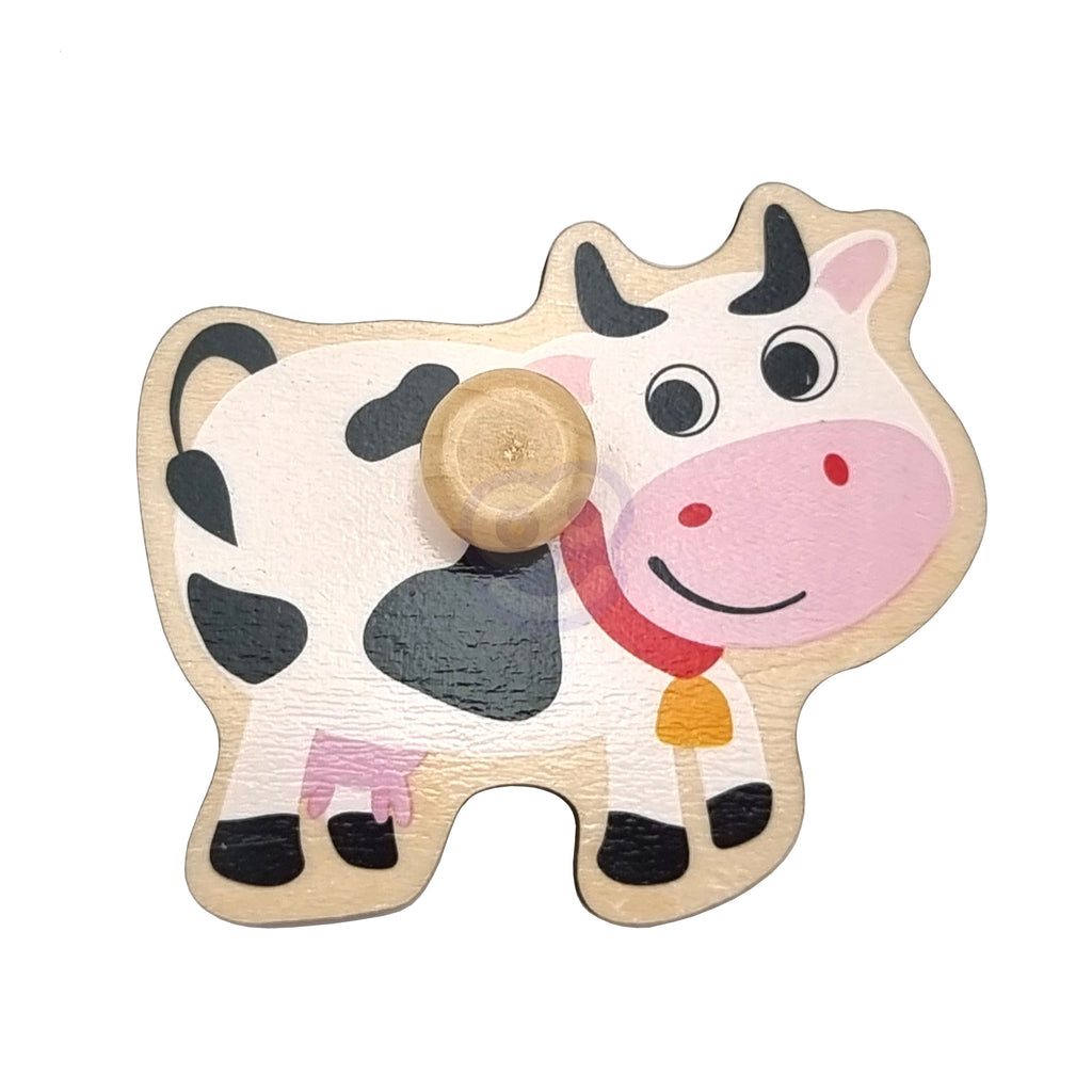 WOOPIE GREEN Drewniane Puzzle Montessori Farma z Pinezkami Do Dopasowania
