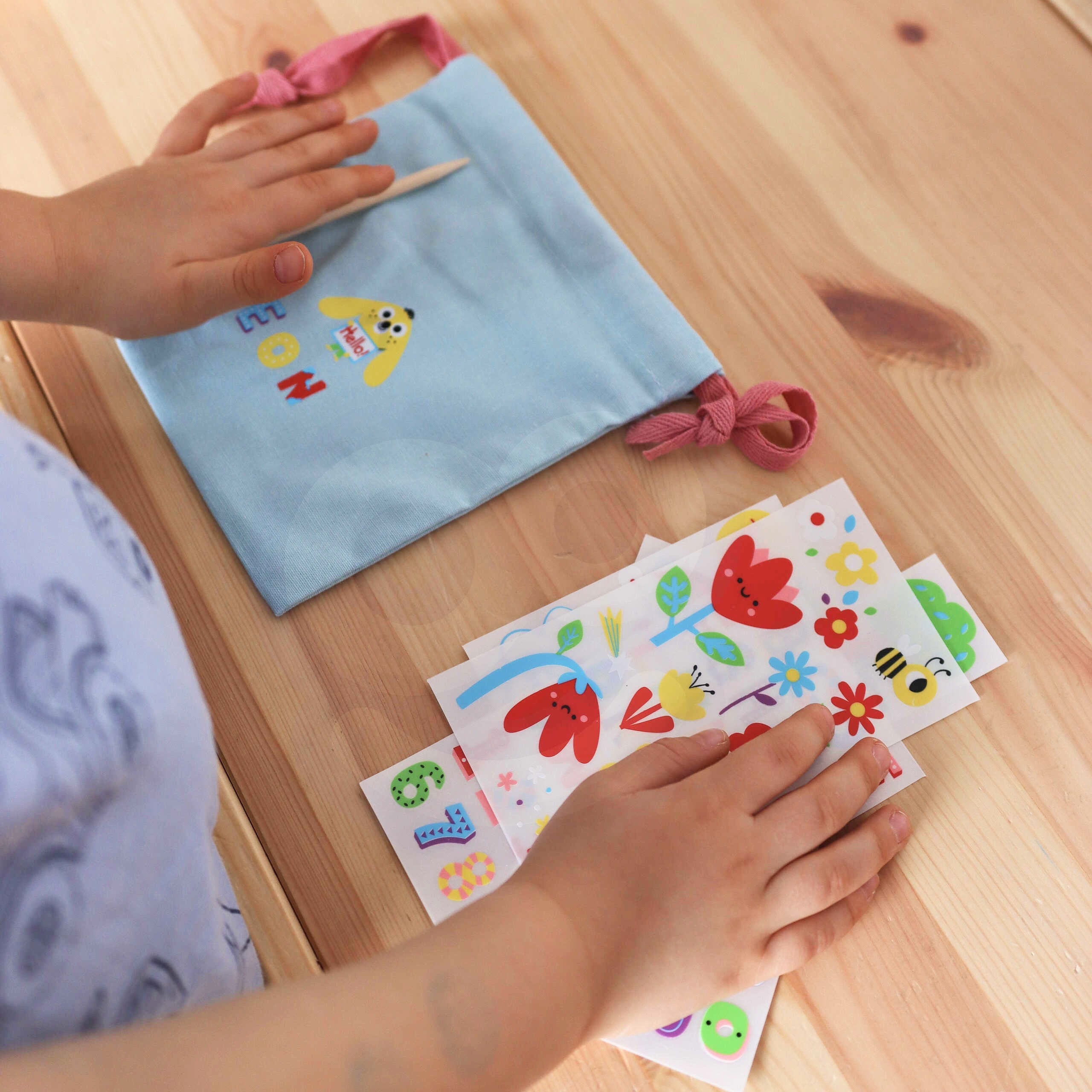 WOOPIE ART&FUN Zestaw Kreatywny Zrób Torebkę Dekorowanie Woreczka Imię Dziecka DIY