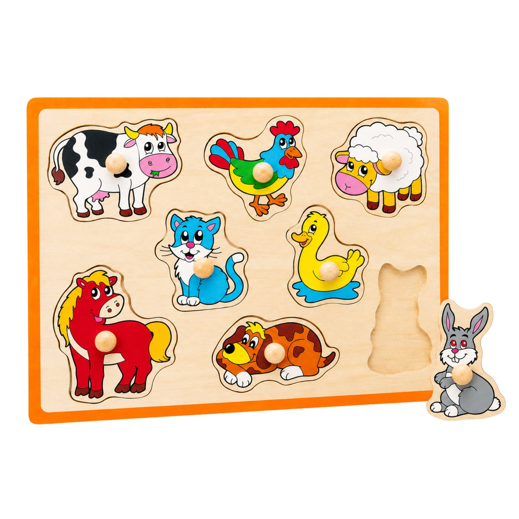 VIGA Drewniane Puzzle Zwierzęta z Farmy Układanka