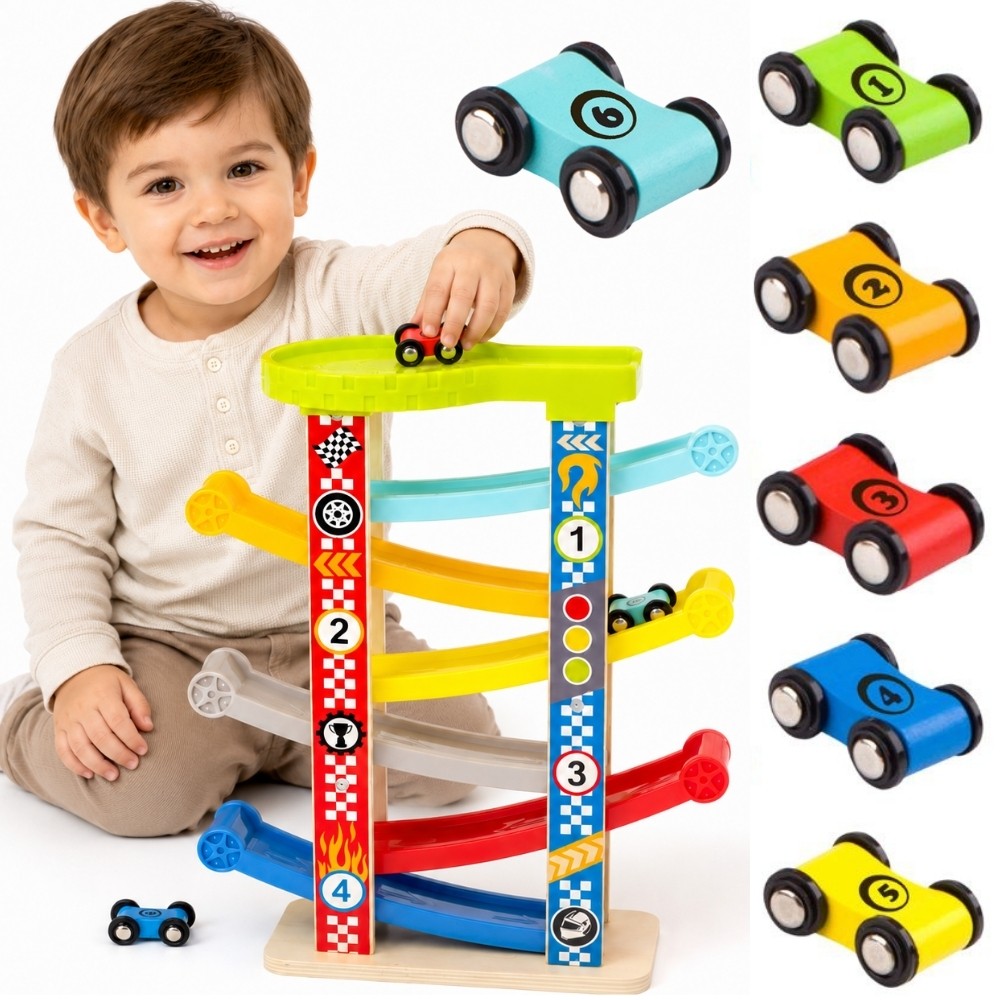 TOOKY TOY Kolorowa  Zjeżdżalnia Tor Dla Samochodów