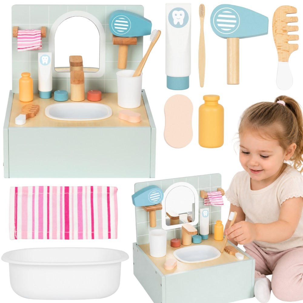TOOKY TOY Toilet Bathroom Toaleta Drewniana Łazienka z Akcesoriami