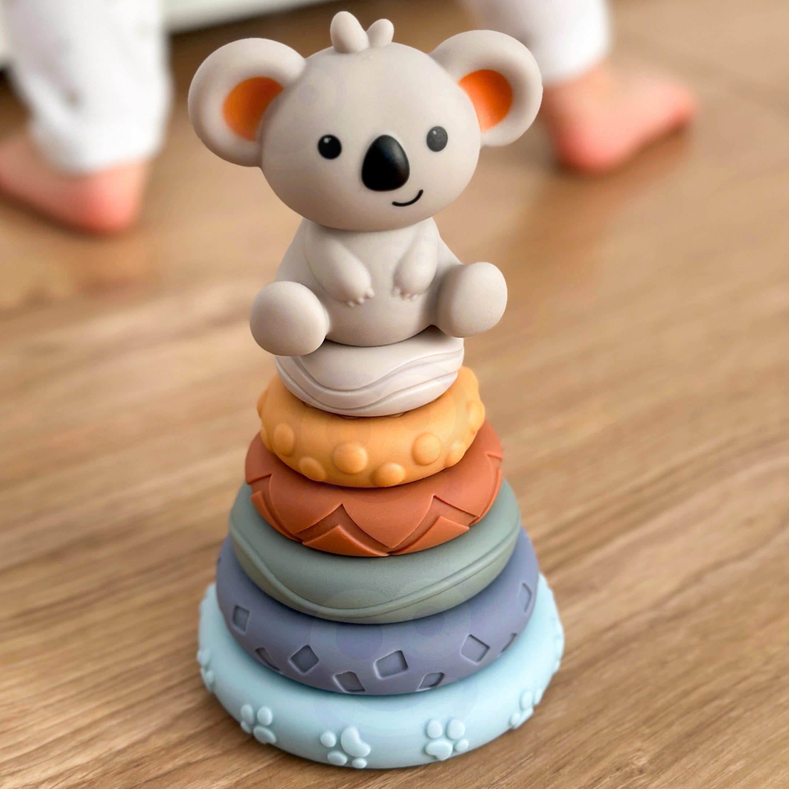 WOOPIE BABY Miękkie Gumowe Klocki Sensoryczne Zestaw 3w1 Miś