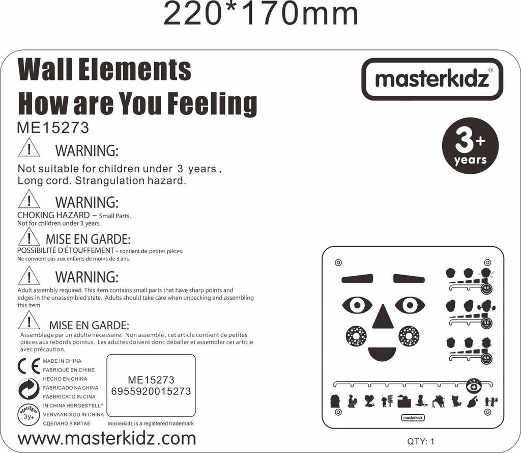 MASTERKIDZ Tablica Edukacyjna Jak Się Czujesz?  Nauka Emocji Montessori