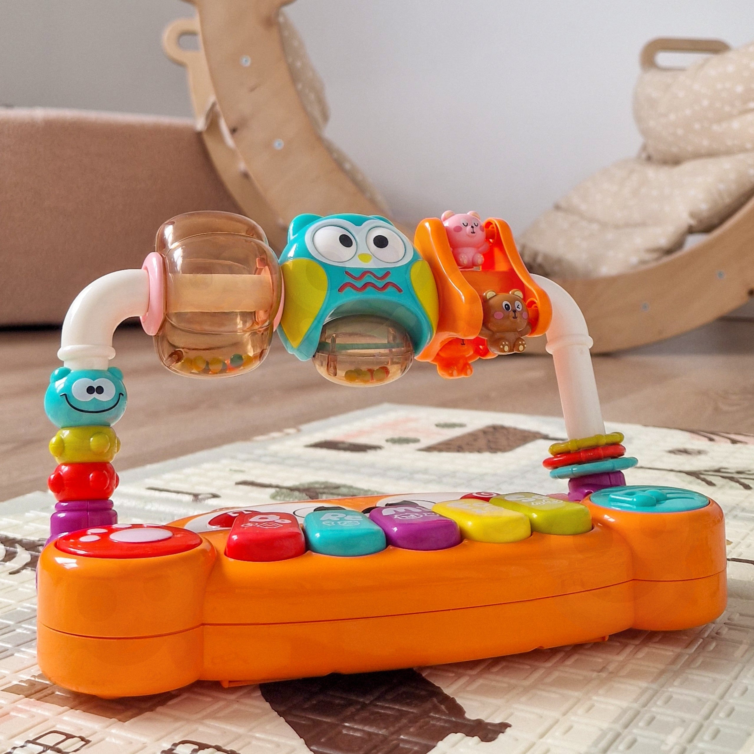 WOOPIE BABY Interaktywne Pianino Edukacyjne Sensoryczne Lisek LED Grzechotki
