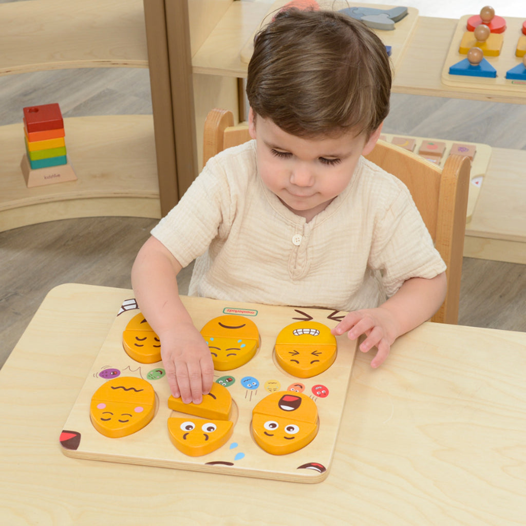 MASTERKIDZ Tablica do Nauki Emocji Drewniane Jajka jaki Humor? Montessori