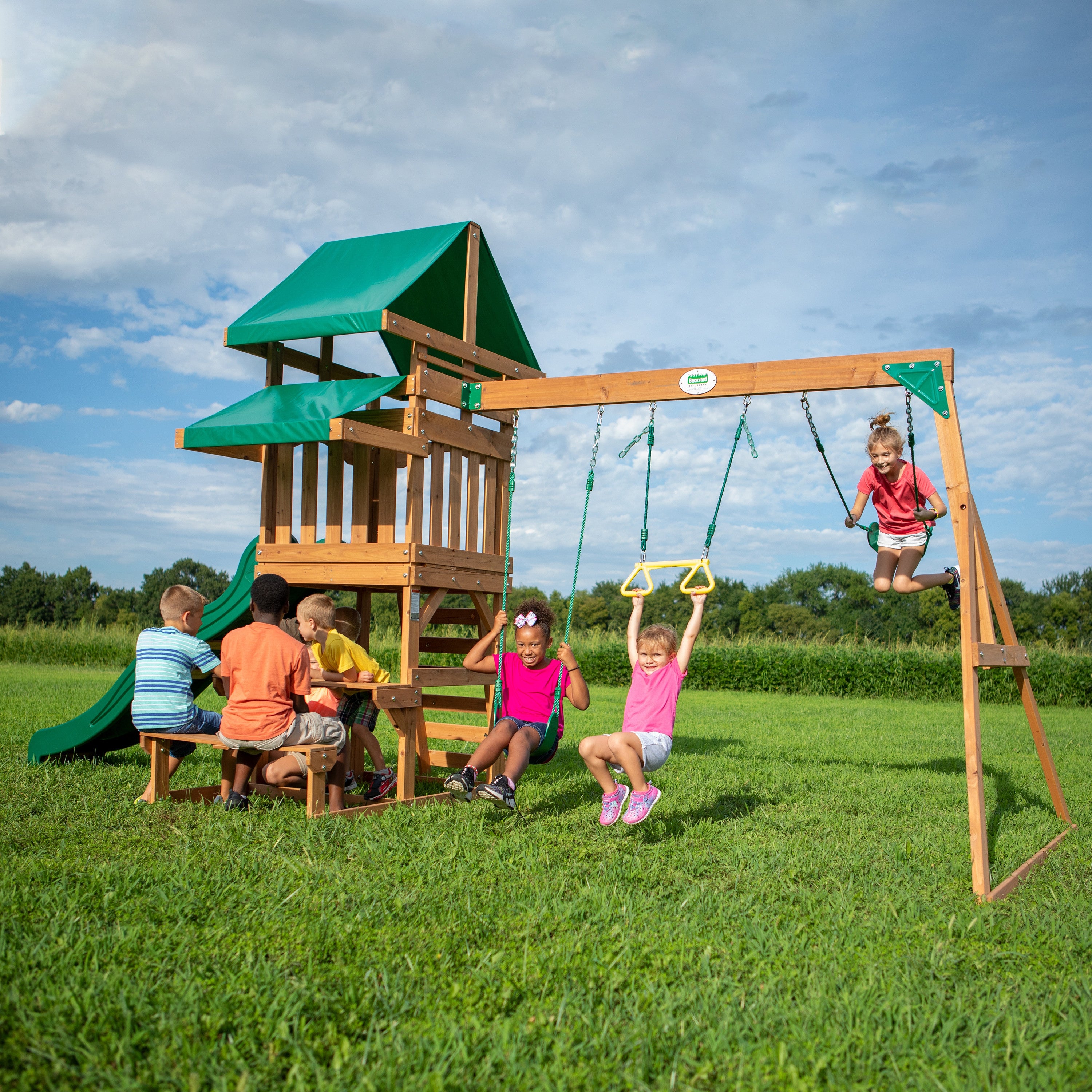 BACKYARD DISCOVERY Belmont Drewniany Plac Zabaw 6w1