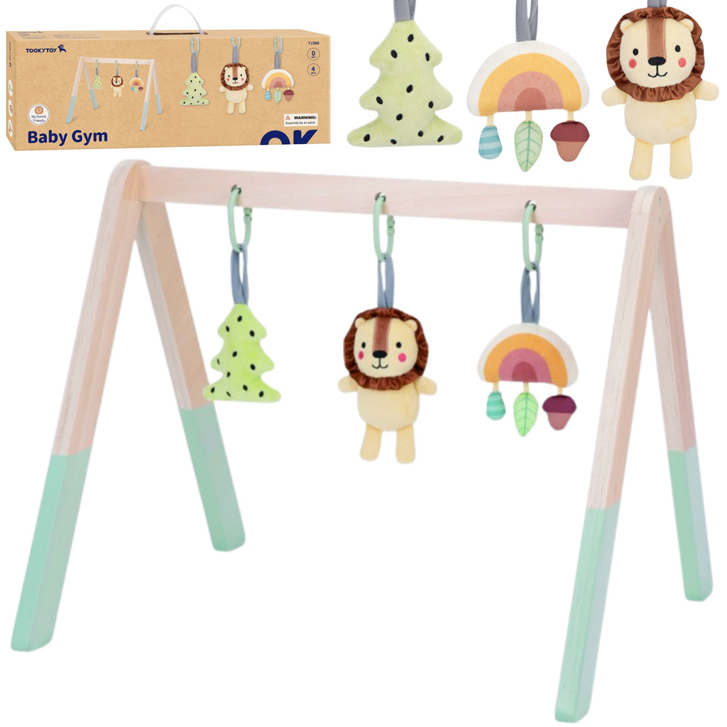 TOOKY TOY Baby Gym Stojak Edukacyjny Gimnastyczny 3 Pluszowe Zawieszki