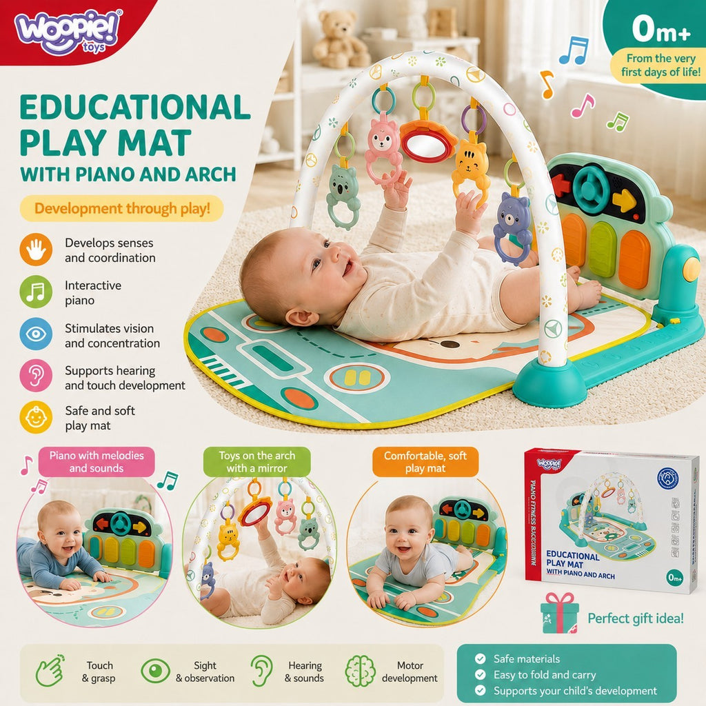 WOOPIE BABY Interaktywna Mata Edukacyjna z Pianinkiem 10el. Dźwięki