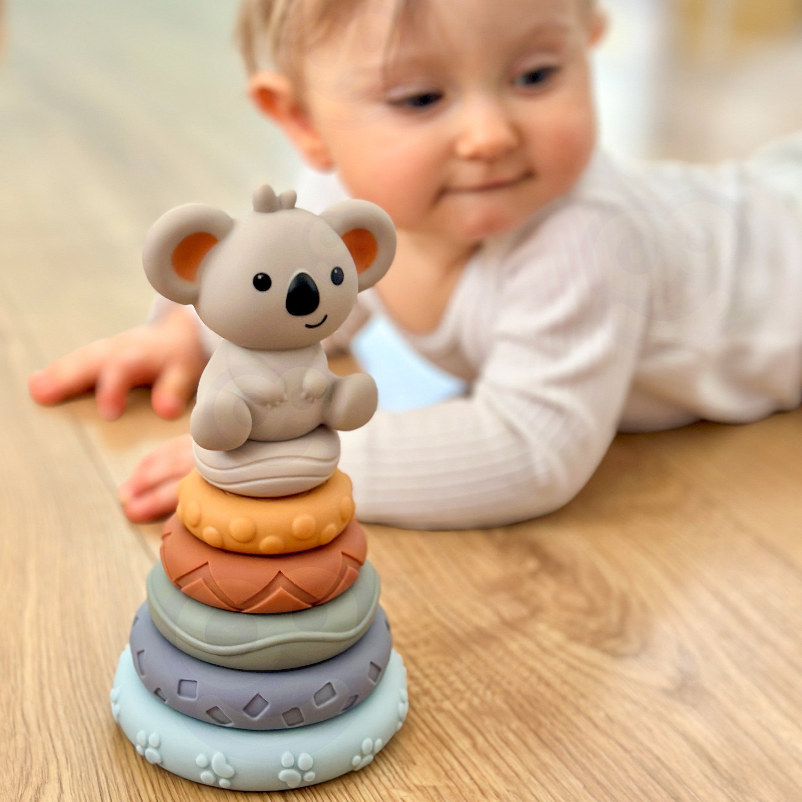 WOOPIE BABY Miękkie Gumowe Klocki Sensoryczne Zestaw 3w1 Miś