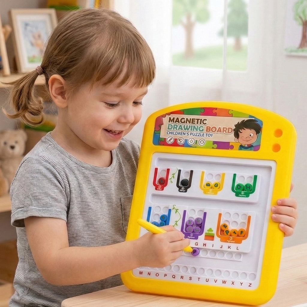 TABLICA MAGNETYCZNA EDUKACYJNA UKŁADANKA SORTER NAUKA ALFABETU 3+  WOOPIE