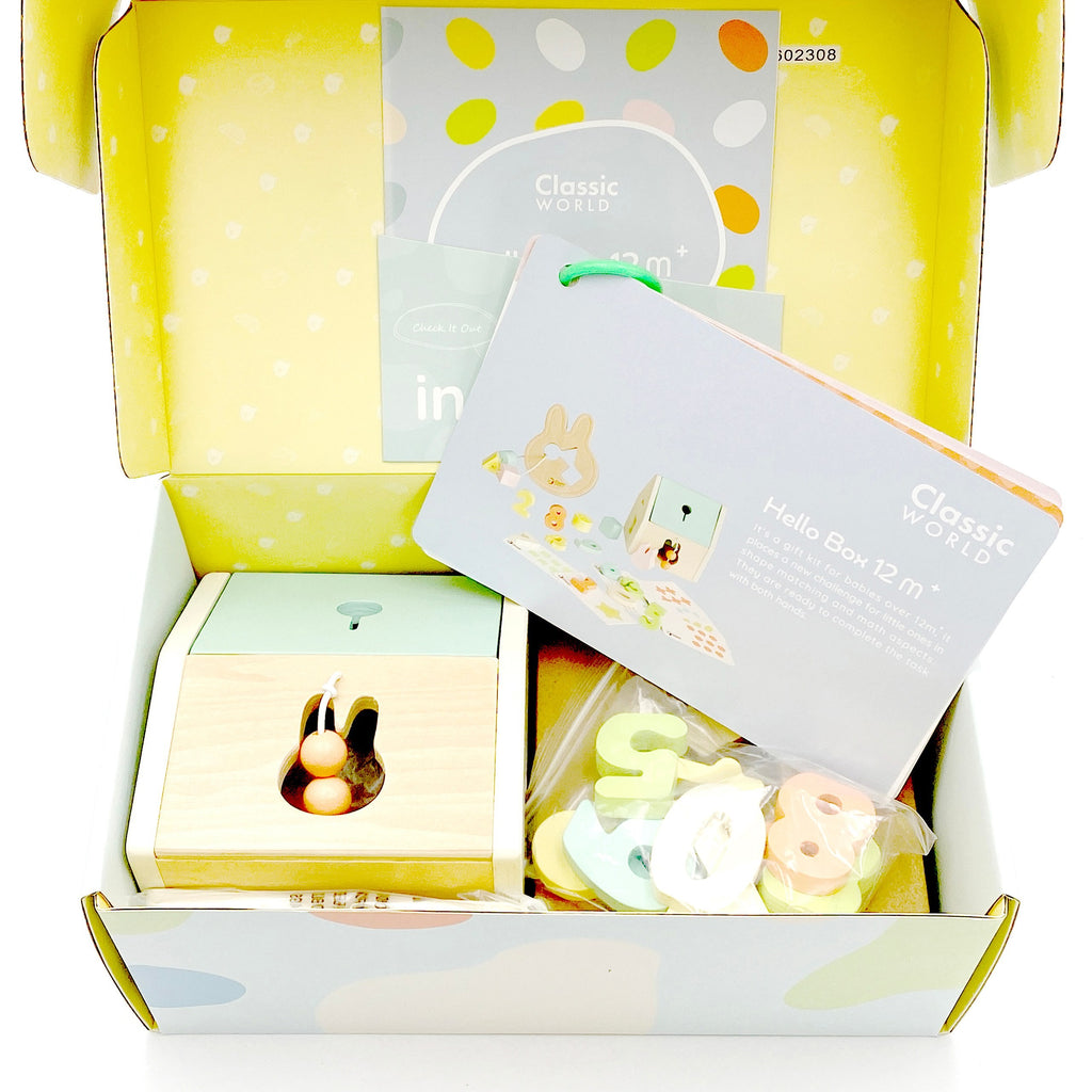 CLASSIC WORLD Pastelowy Zestaw dla Niemowląt Box Pierwsze Zabawki do Nauki 25el.