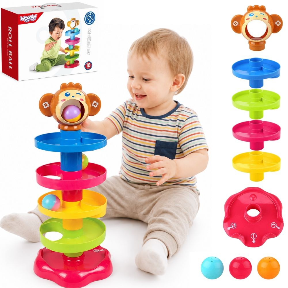 WOOPIE BABY Kulodrom Tor Kulkowy Zestaw Spirala + 3 Kulki
