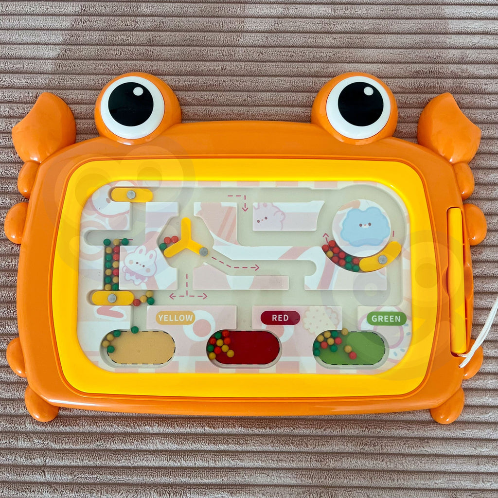 WOOPIE Tablica Magnetyczna Montessori Labirynt Krab Pomarańczowa
