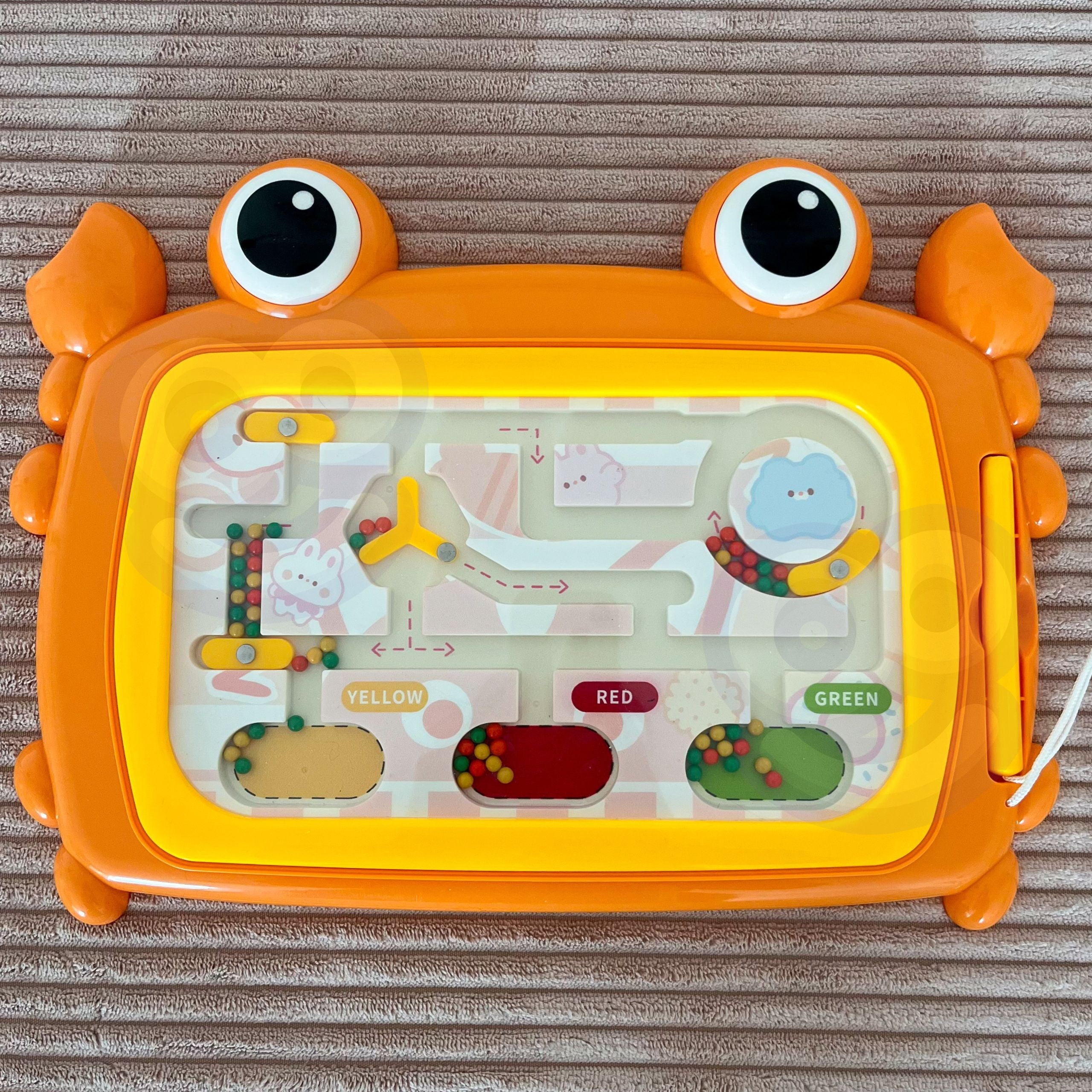 WOOPIE Tablica Magnetyczna Montessori Labirynt Krab Pomarańczowa