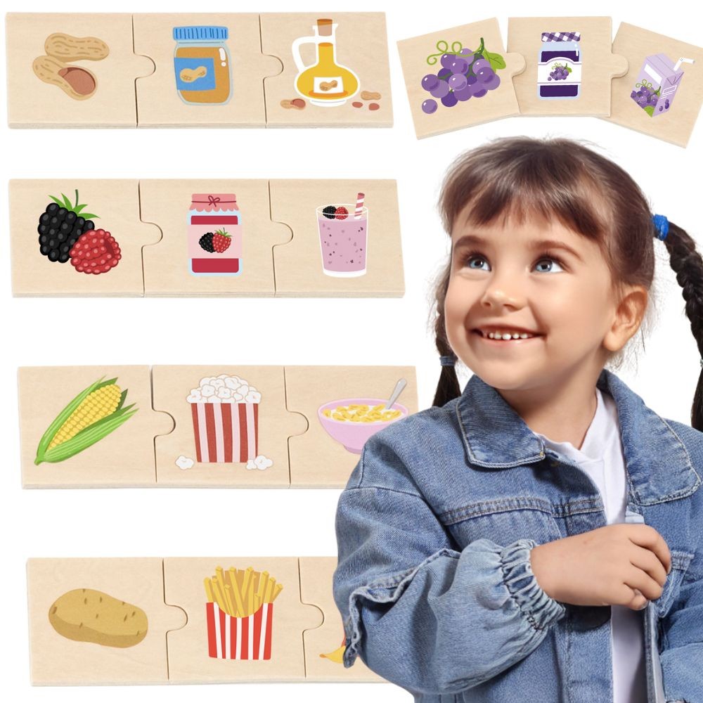 VIGA Zestaw Puzzli Odkrywaj Związki Między Naturą a Jedzeniem