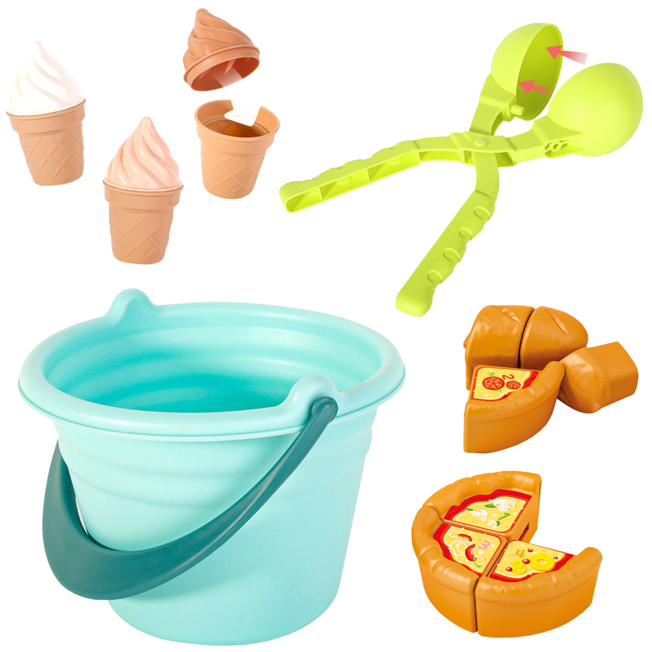 WOOPIE Zestaw do Piasku FUN ICE CREAM Lody 2w1 Fabryka Śnieżek 15 el.