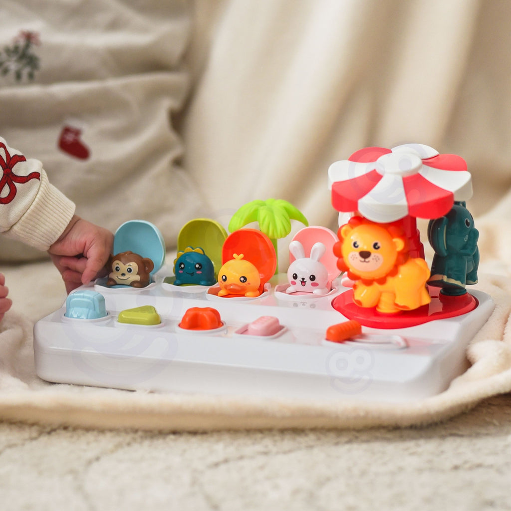 WOOPIE BABY Wyskakujące Zwierzątka Pop Up Karuzela Zabawka Interaktywna