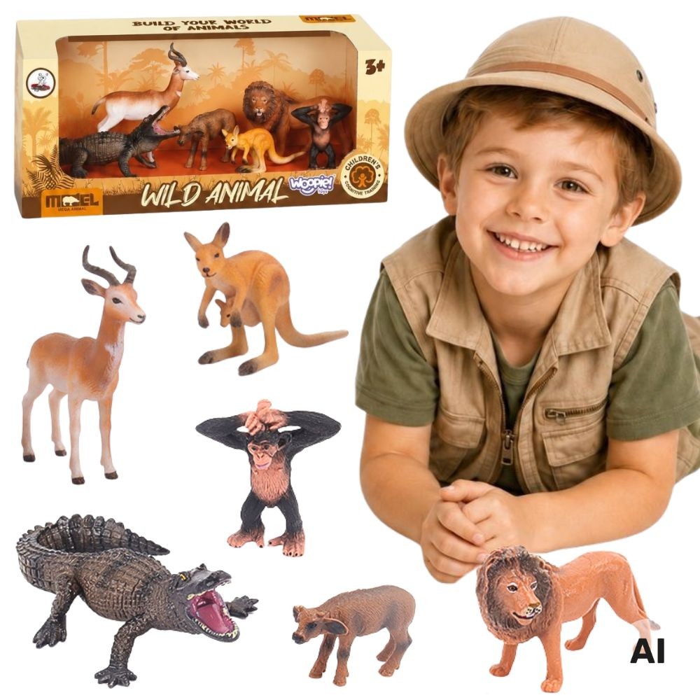 WOOPIE Zestaw Figurek Dzikich Zwierząt Safari 6 el.