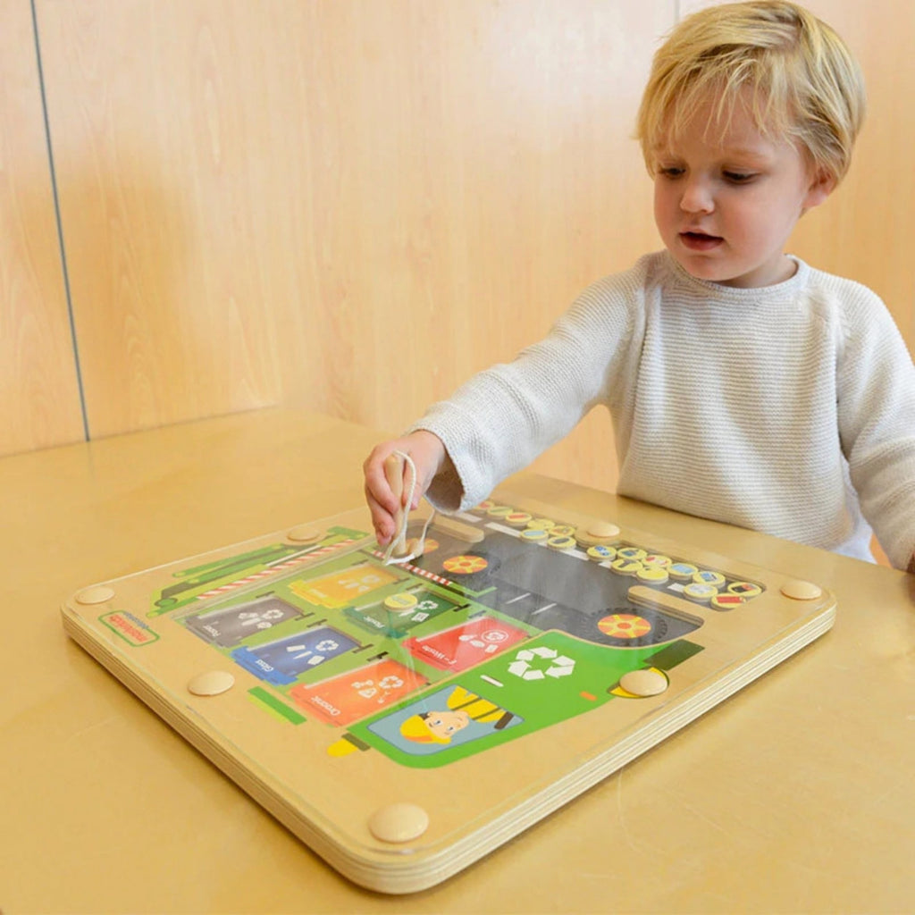 MASTERKIDZ Tablica Magnetyczna Segregowanie Odpadów Ciężarówka do Recyklingu Montessori