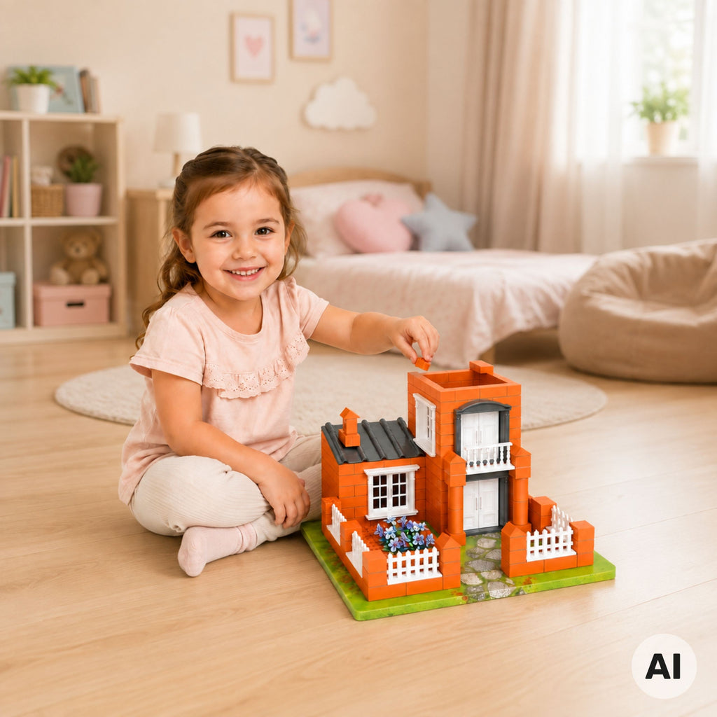 WOOPIE Willa z Cegiełek Zestaw Konstrukcyjny DIY 458 el. Domek do Budowy dla Dzieci 3+
