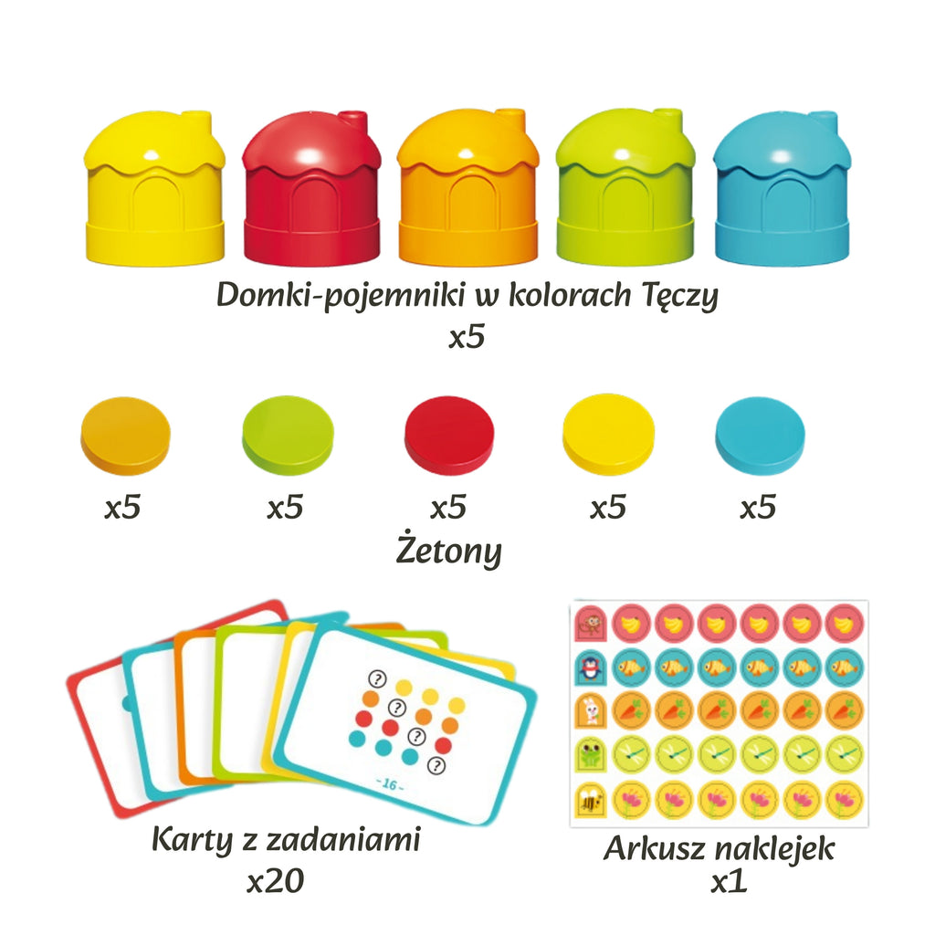 WOOPIE Tęczowe Pojemniki Nauka Liczenia Sorter Kolorów Zabawka Edukacyjna