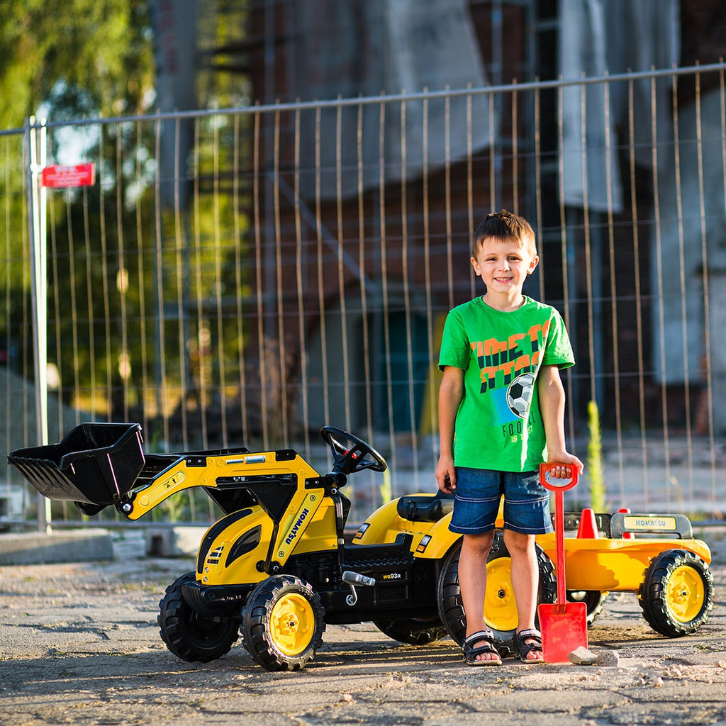 FALK Traktor na Pedały Komatsu Koparko-Ładowarka z Przyczepą 3-7 lat