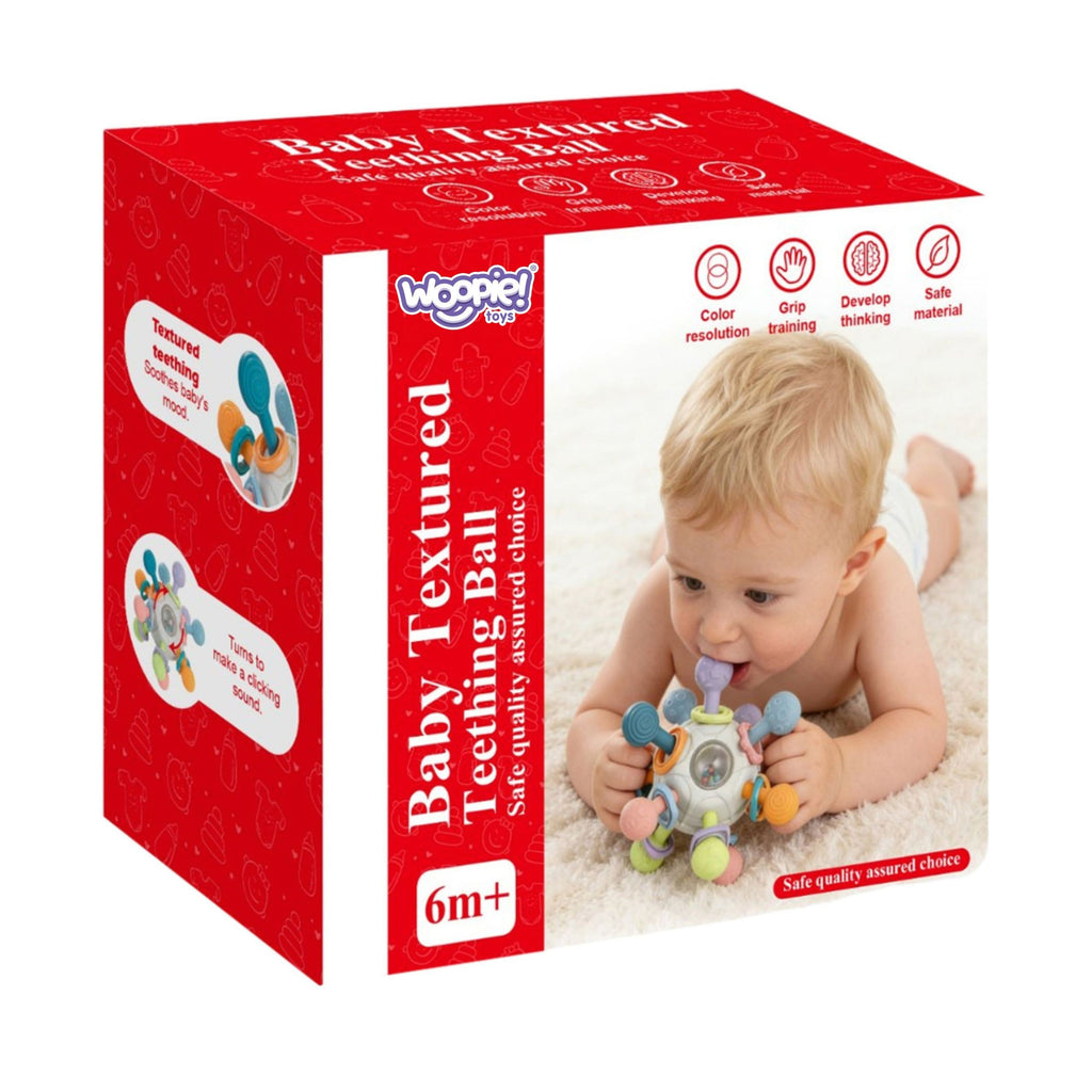 WOOPIE BABY Zabawka Sensoryczna Gryzak Piłka 3w1 Piłka 6m+