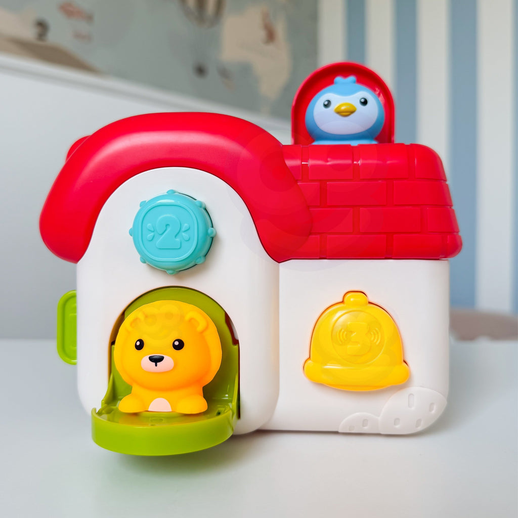 WOOPIE BABY Interaktywny Domek Pop-Up Wyskakujące Zwierzątka Zabawka Manipulacyjna 18m+