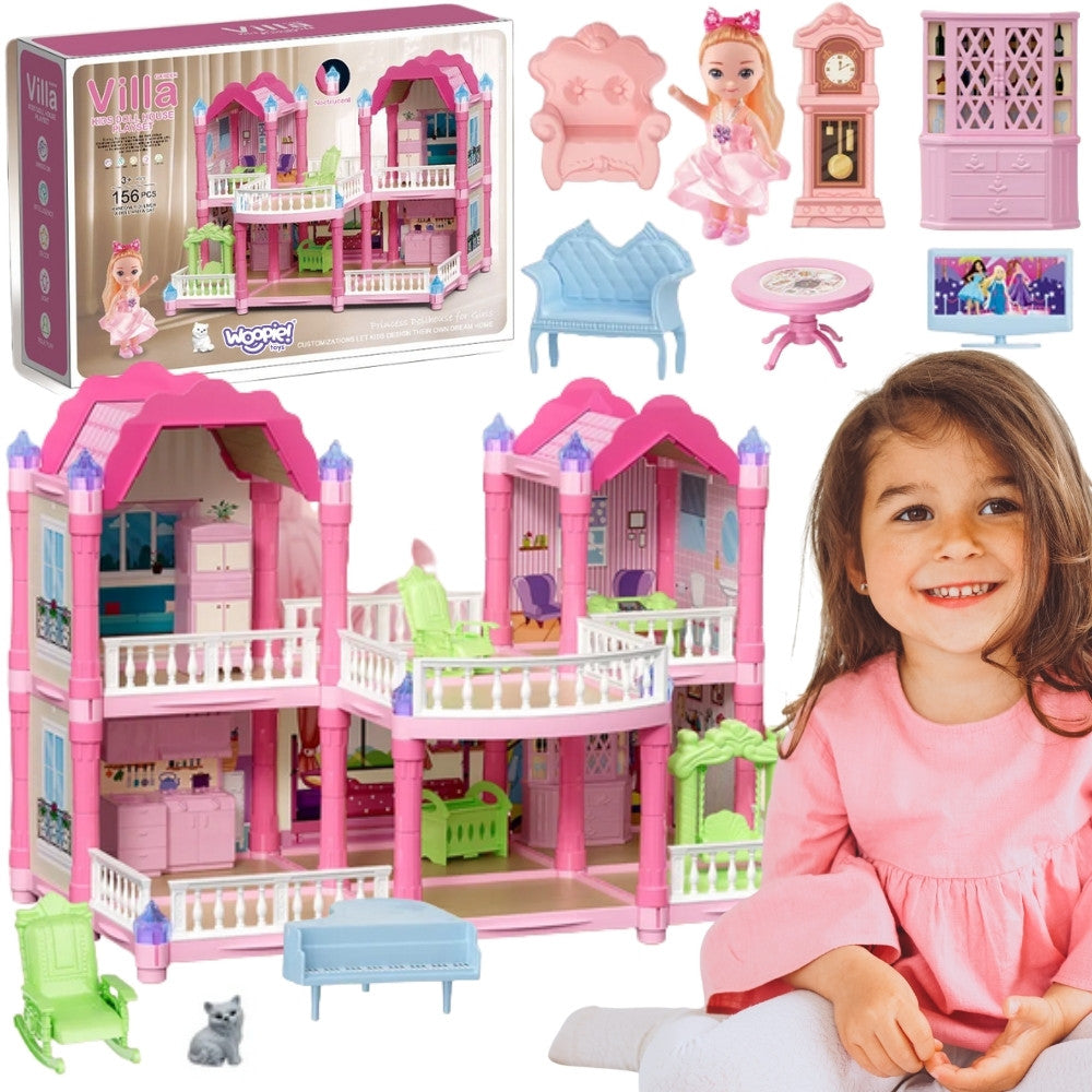 WOOPIE Domek Dla Lalek Willa Ogrodowa 156el.