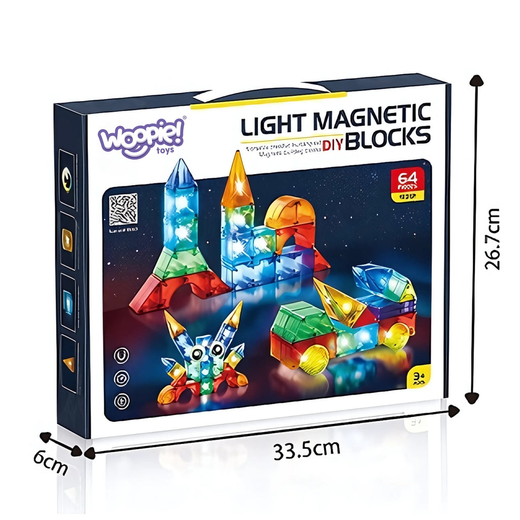 WOOPIE Klocki Magnetyczne Konstrukcyjne Sześciany 3D Zestaw Edukacyjny 63 el.