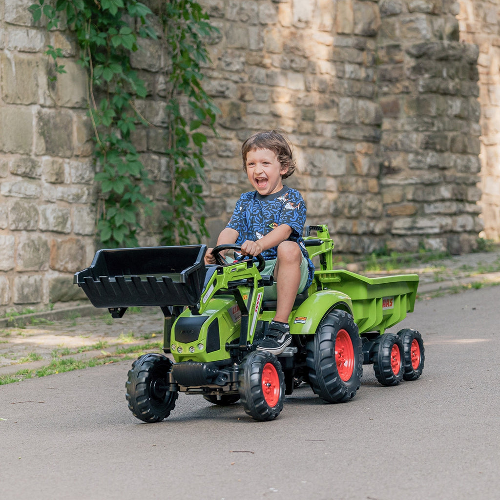 FALK Traktor na Pedały Claas Axos 330 z Koparką i Przyczepą 3-7 lat