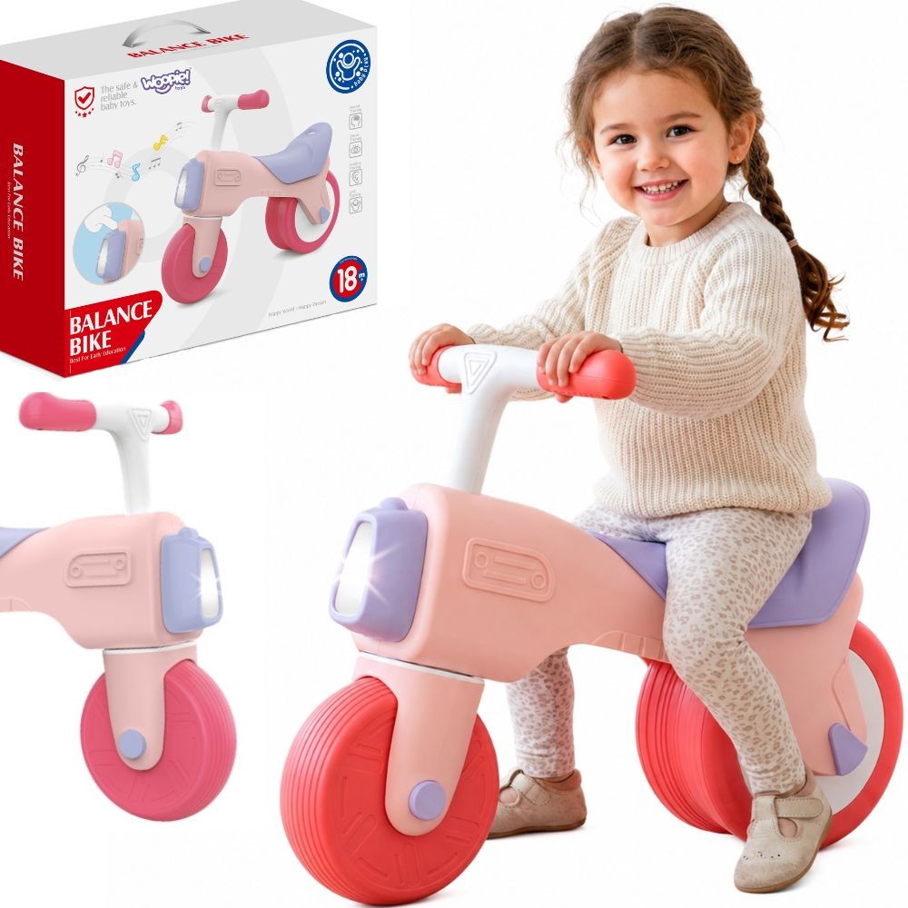 WOOPIE  BABY Rowerek Biegowy Jeździk Dźwięk 18m+ Różowy